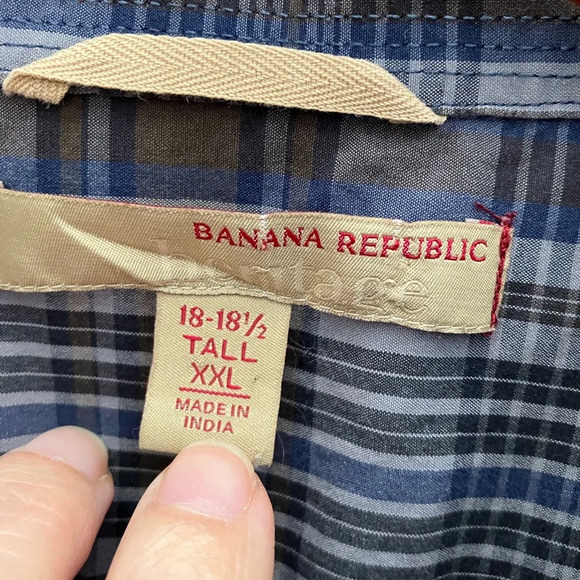 Banana Republic plaid l/s button down size XXL - Picture 3 of 3